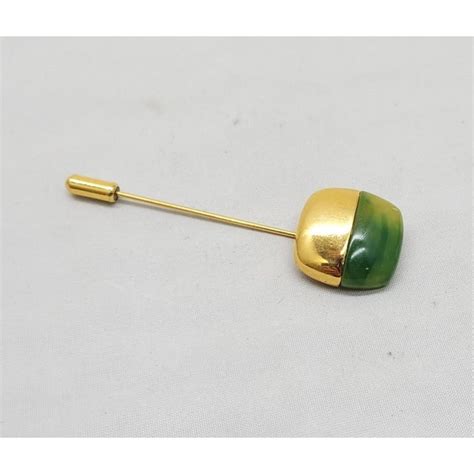 givenchy paris new york 1977 broach|Vintage 1977 Signed Givenchy Goldtone & Green Jabot Brooch.